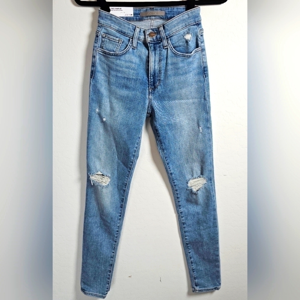 Joe's Jeans 'The Charlie' High Rise Skinny  Flawless Ripped Knee $198